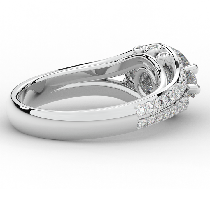 1.90CT.TW ROUND LAB DIAMOND THREE STONE ENGAGEMENT RING - Nazarelle