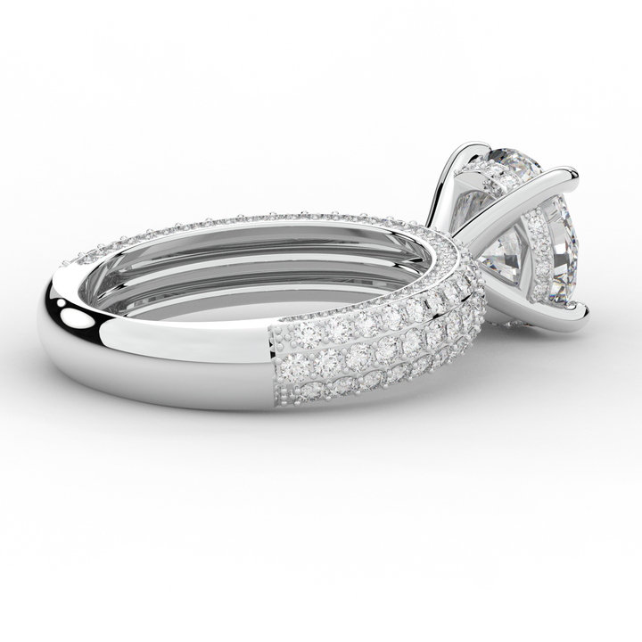 4.80CT.TW ROUND LAB DIAMOND UNDERHALO ENGAGEMENT RING - Nazarelle