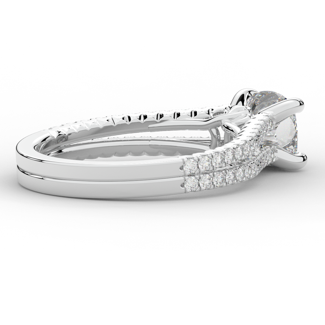 1.90CT.TW CUSHION LAB DIAMOND SOLITAIRE ENGAGEMENT RING - Nazarelle