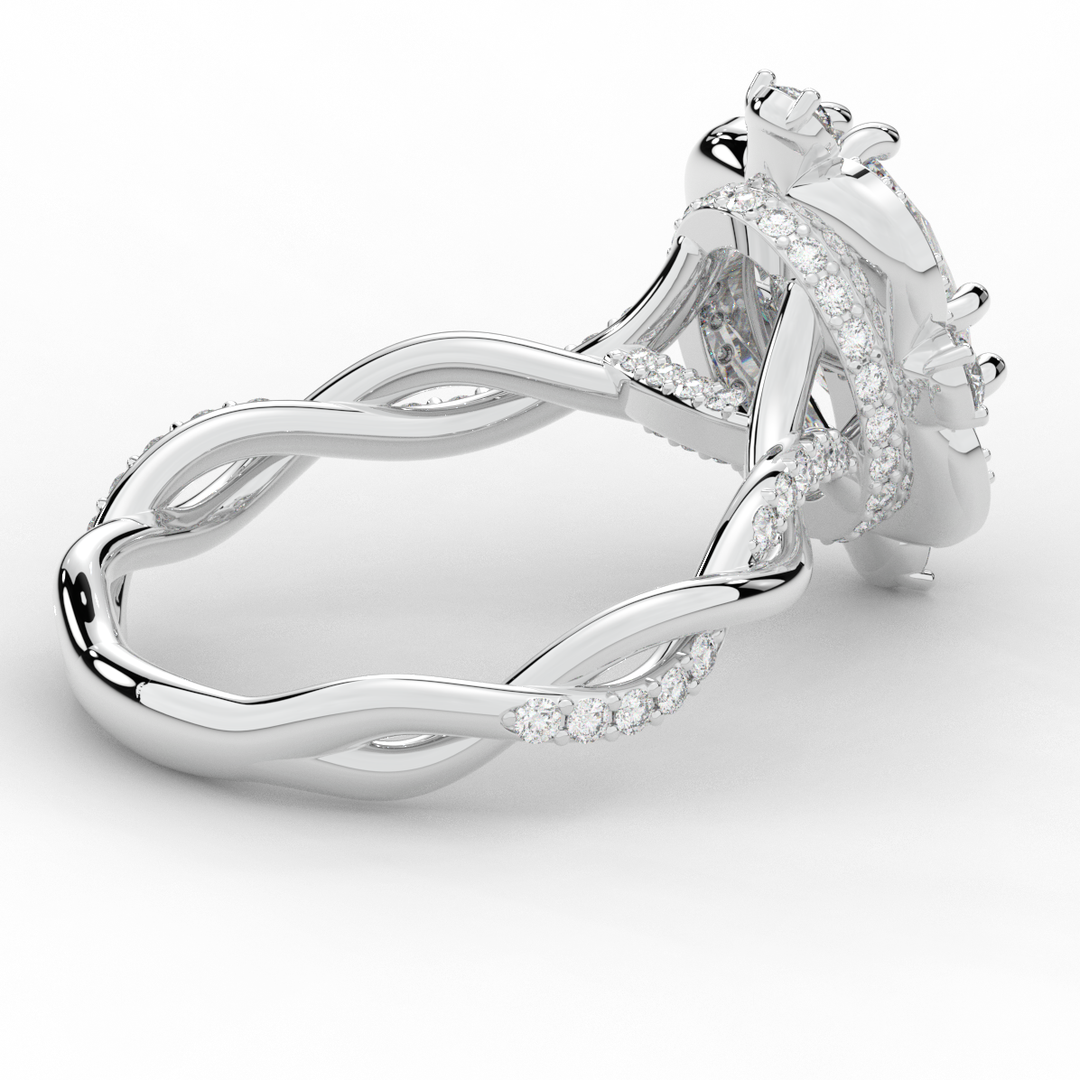 2.70CT.TW OVAL LAB DIAMOND HALO ENGAGEMENT RING - Nazarelle