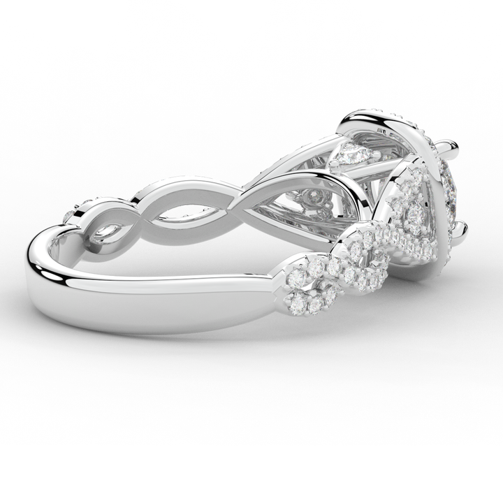 1.30CT.TW ROUND LAB DIAMOND HALO ENGAGEMENT RING - Nazarelle