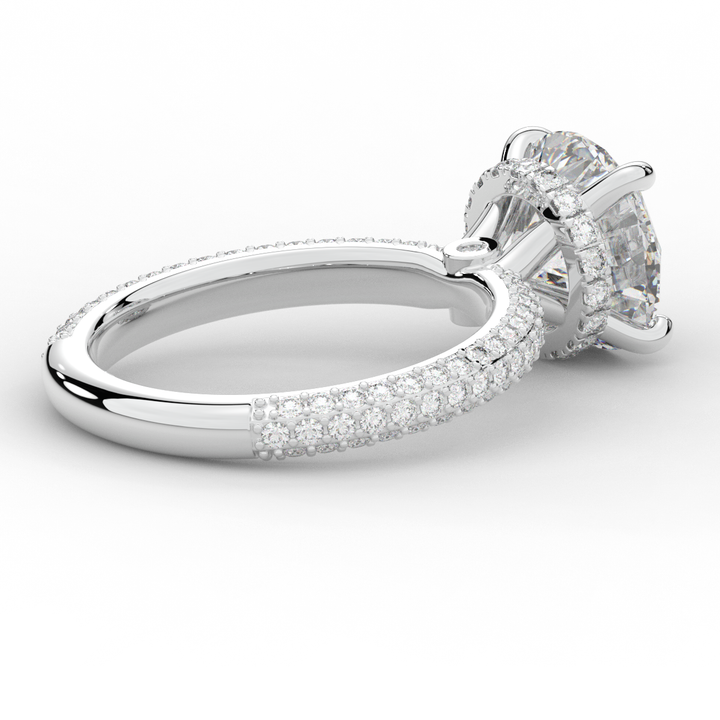 3.60CT.TW ROUND LAB DIAMOND SOLITAIRE ENGAGEMENT RING - Nazarelle