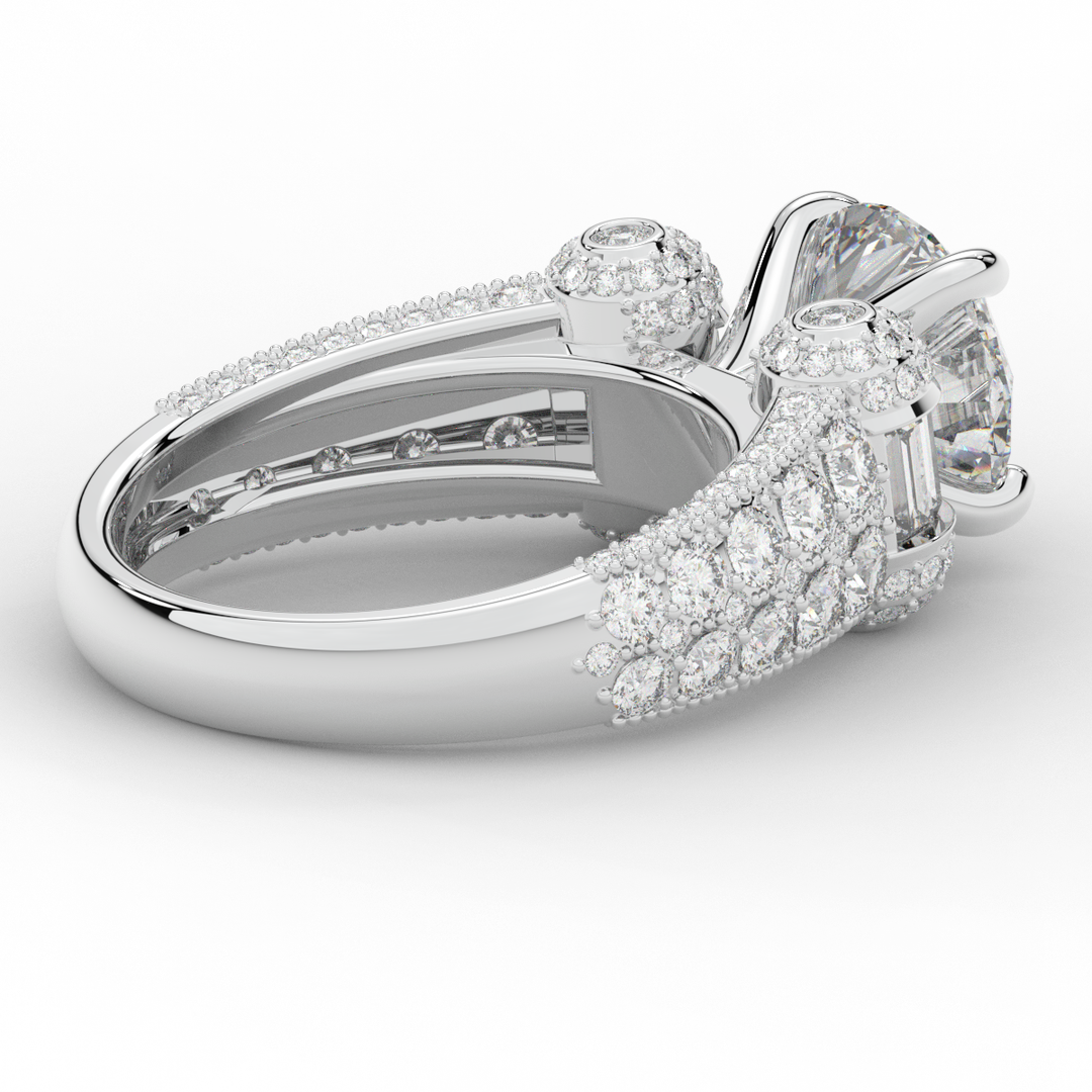 4.75CT.TW ROUND LAB DIAMOND ENGAGEMENT RING - Nazarelle