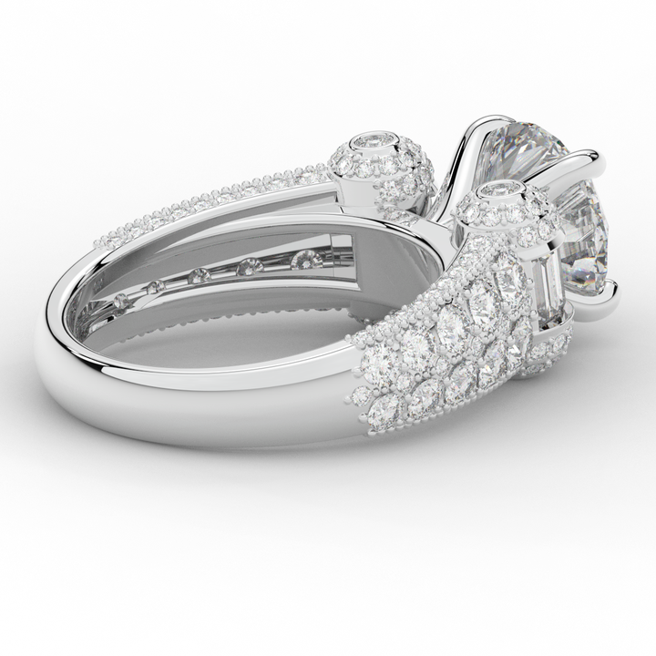 4.75CT.TW ROUND LAB DIAMOND ENGAGEMENT RING - Nazarelle