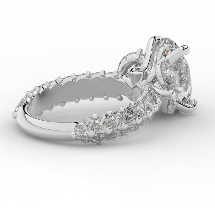 5.25CT.TW OVAL LAB DIAMOND HALO ENGAGEMENT RING - Nazarelle