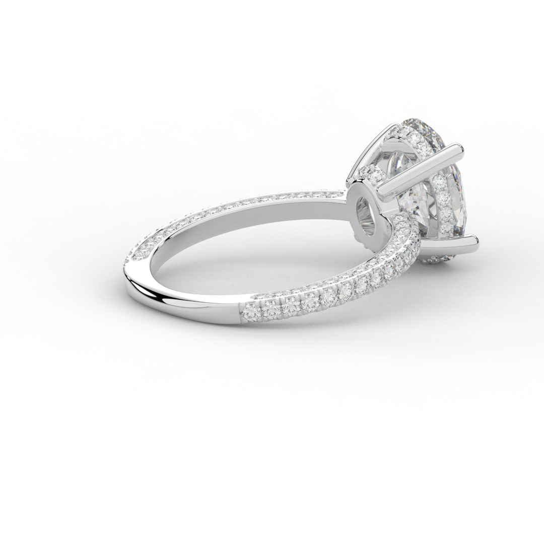 3.15CT.TW OVAL LAB DIAMOND SOLITAIRE ENGAGEMENT RING - Nazarelle