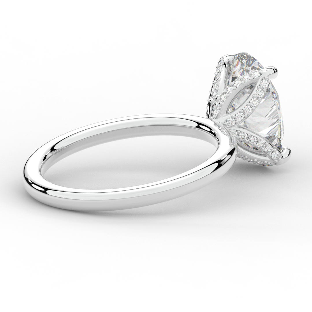 3.10CT.TW OVAL LAB DIAMOND ENGAGEMENT RING - Nazarelle
