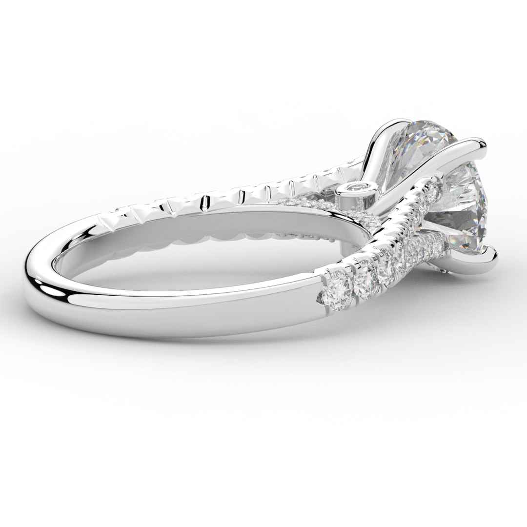 2.45CT.TW ROUND LAB DIAMOND ENGAGEMENT RING - Nazarelle