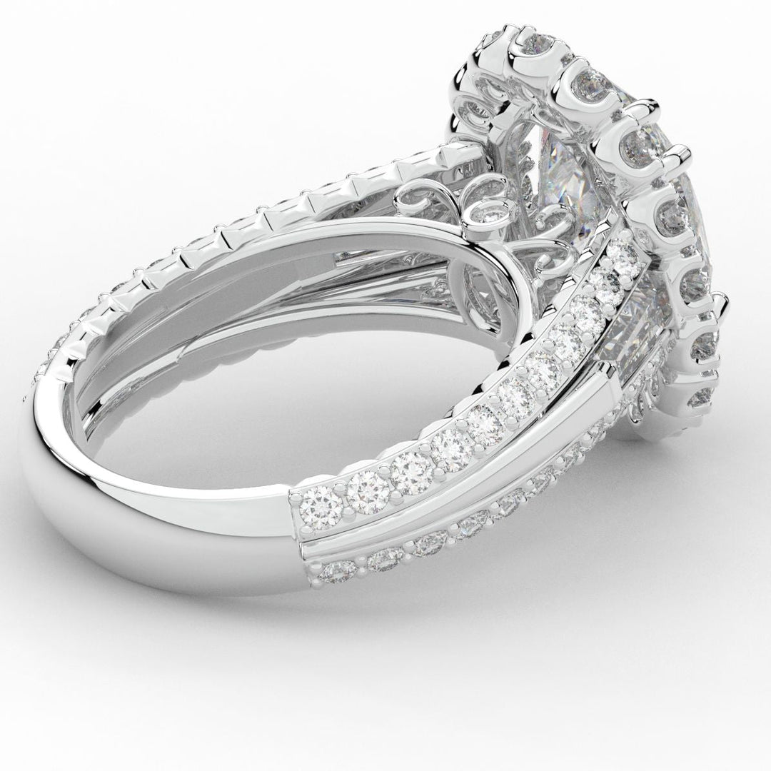 5.75CT.TW OVAL LAB DIAMOND HALO ENGAGEMENT RING - Nazarelle