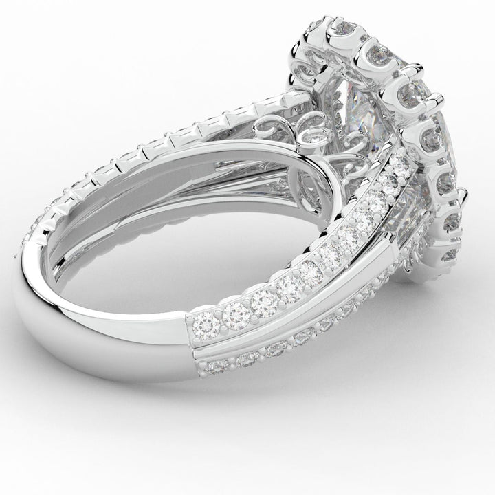 5.75CT.TW OVAL LAB DIAMOND HALO ENGAGEMENT RING - Nazarelle