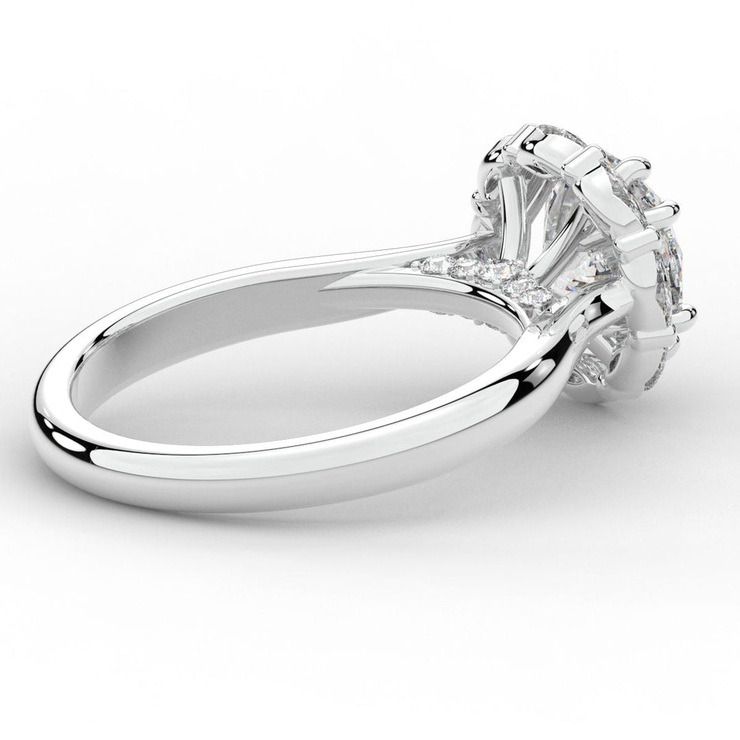2.40CT.TW ROUND LAB DIAMOND HALO ENGAGEMENT RING - Nazarelle