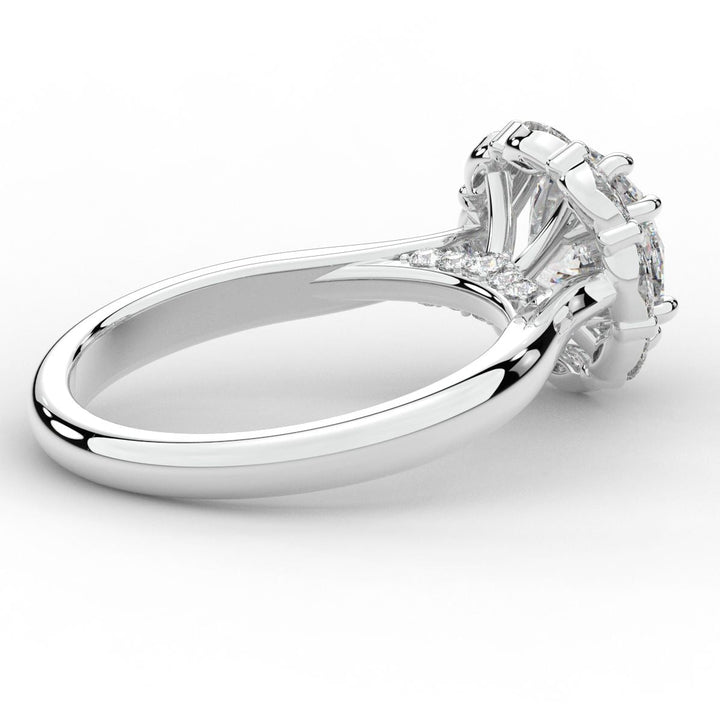2.40CT.TW ROUND LAB DIAMOND HALO ENGAGEMENT RING - Nazarelle
