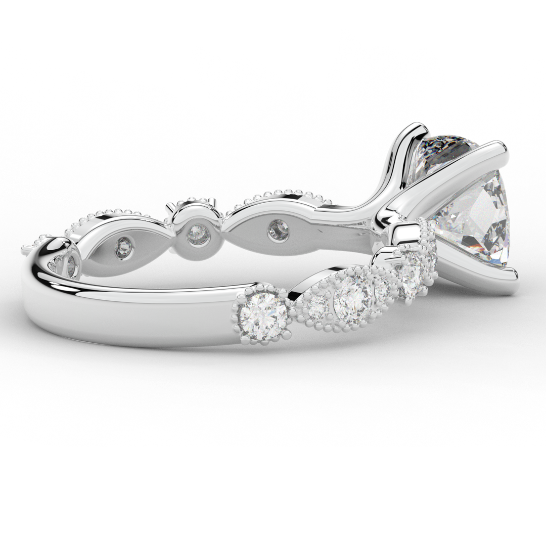 2.50CT.TW CUSHION LAB DIAMOND SOLITAIRE ENGAGEMENT RING - Nazarelle