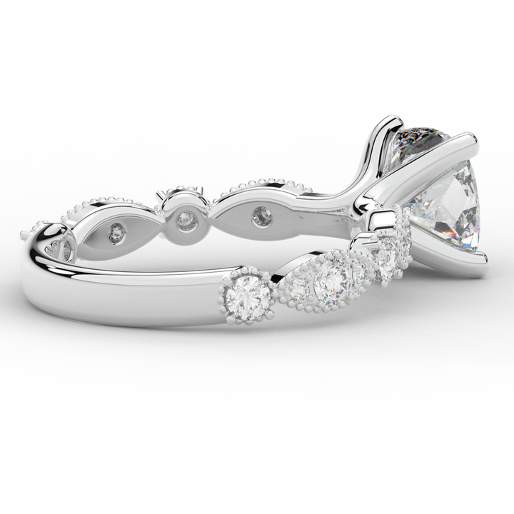 2.50CT.TW CUSHION LAB DIAMOND SOLITAIRE ENGAGEMENT RING - Nazarelle
