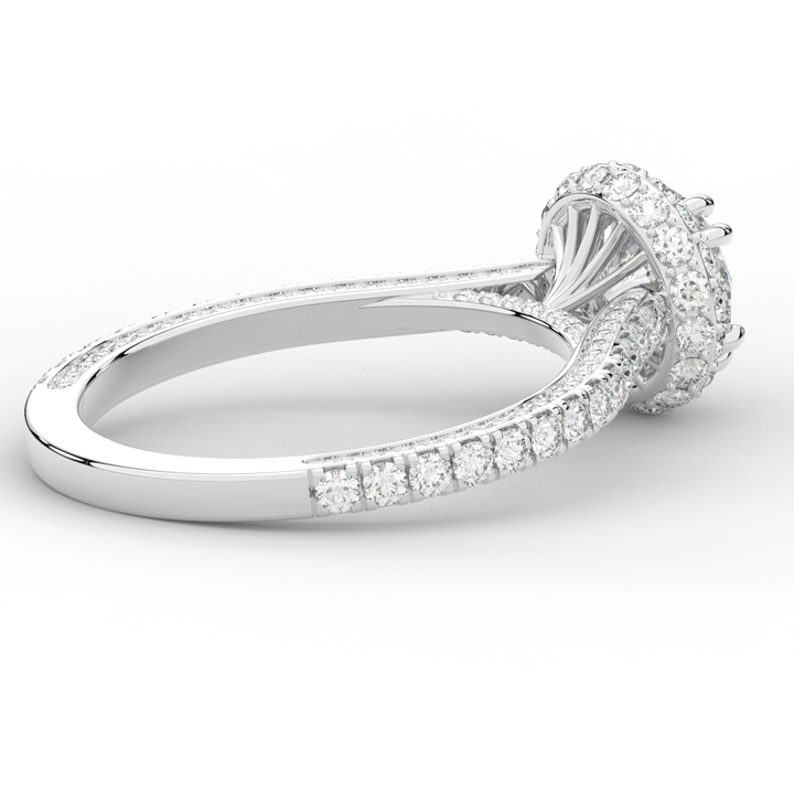 1.90CT.TW ROUND LAB DIAMOND HALO ENGAGEMENT RING - Nazarelle
