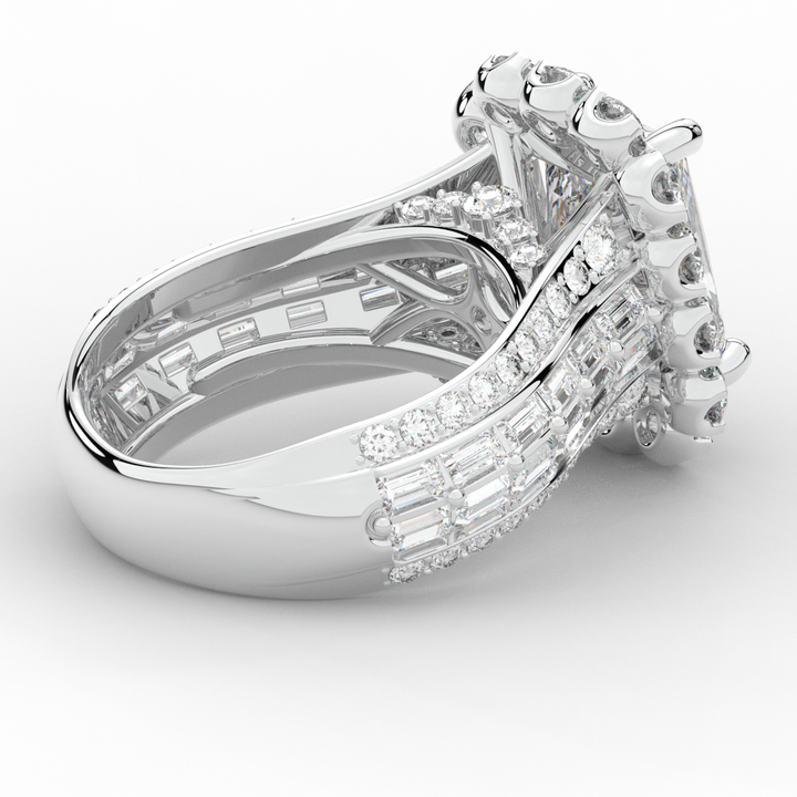 8.00CT.TW RADIANT LAB DIAMOND HALO ENGAGEMENT RING - Nazarelle