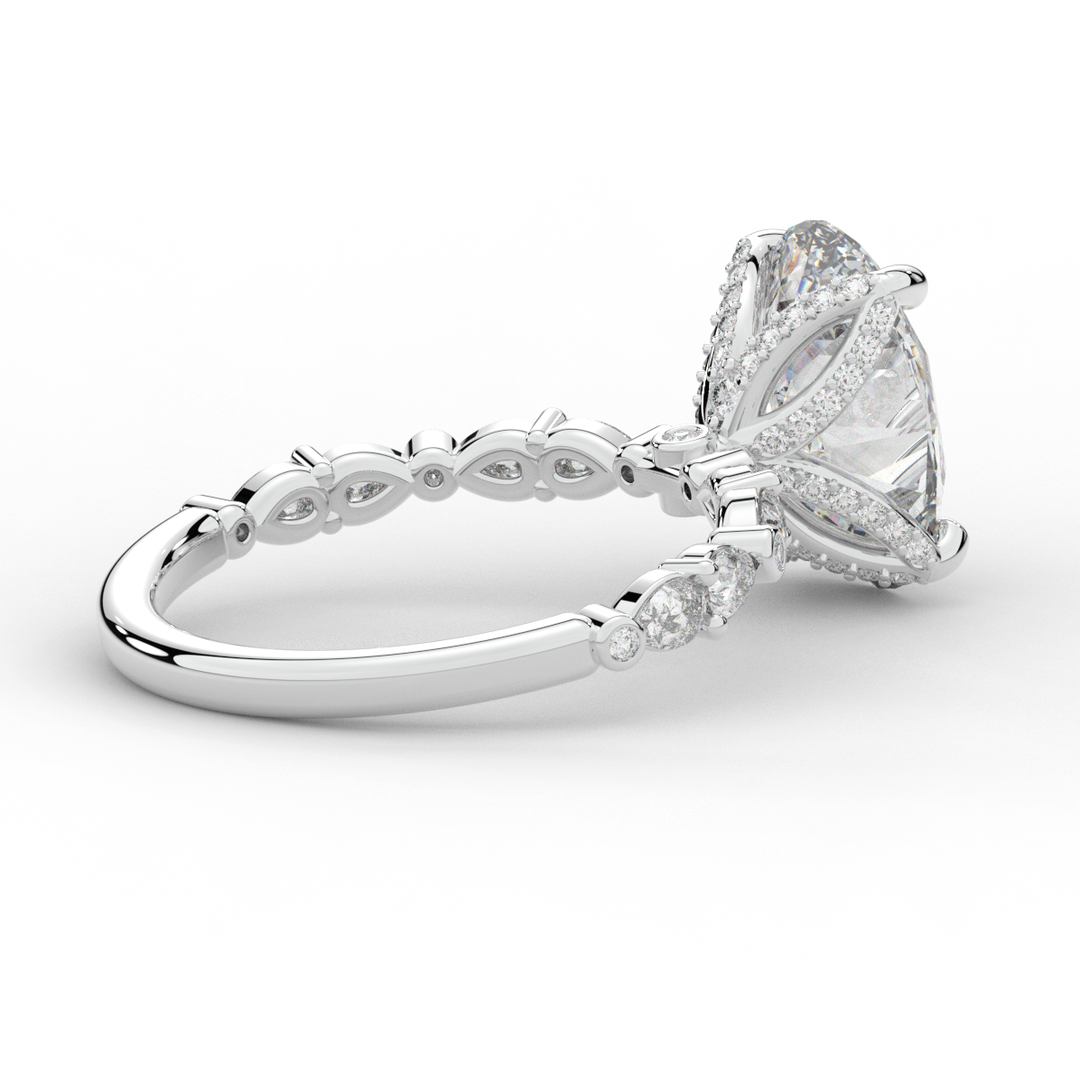 3.60CT.TW OVAL LAB DIAMOND SOLITAIRE ENGAGEMENT RING - Nazarelle