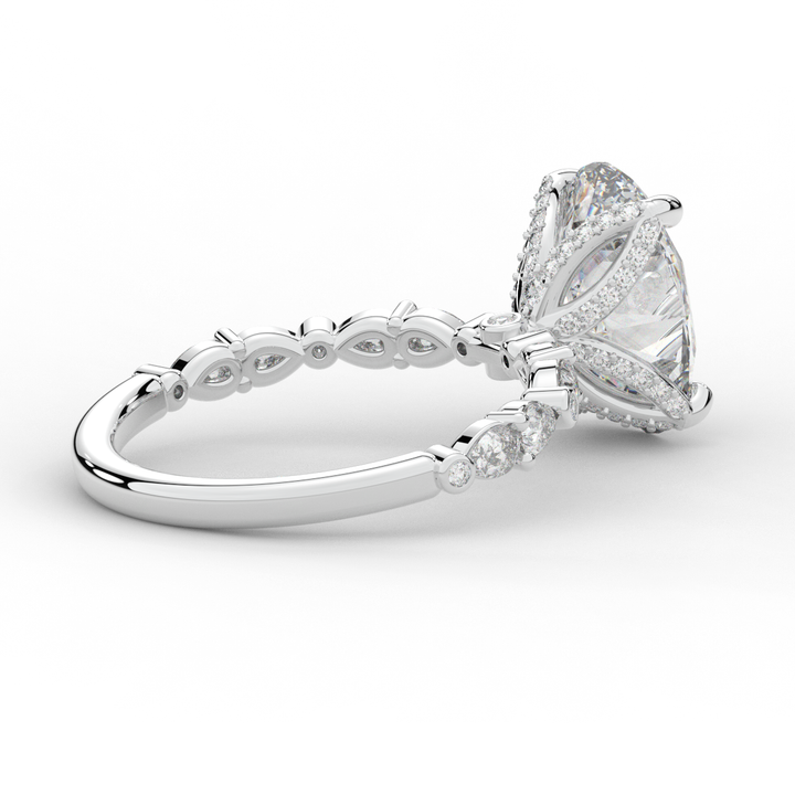 3.60CT.TW OVAL LAB DIAMOND SOLITAIRE ENGAGEMENT RING - Nazarelle