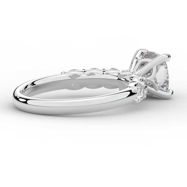 2.60CT.TW CUSHION LAB DIAMOND SOLITAIRE ENGAGEMENT RING - Nazarelle