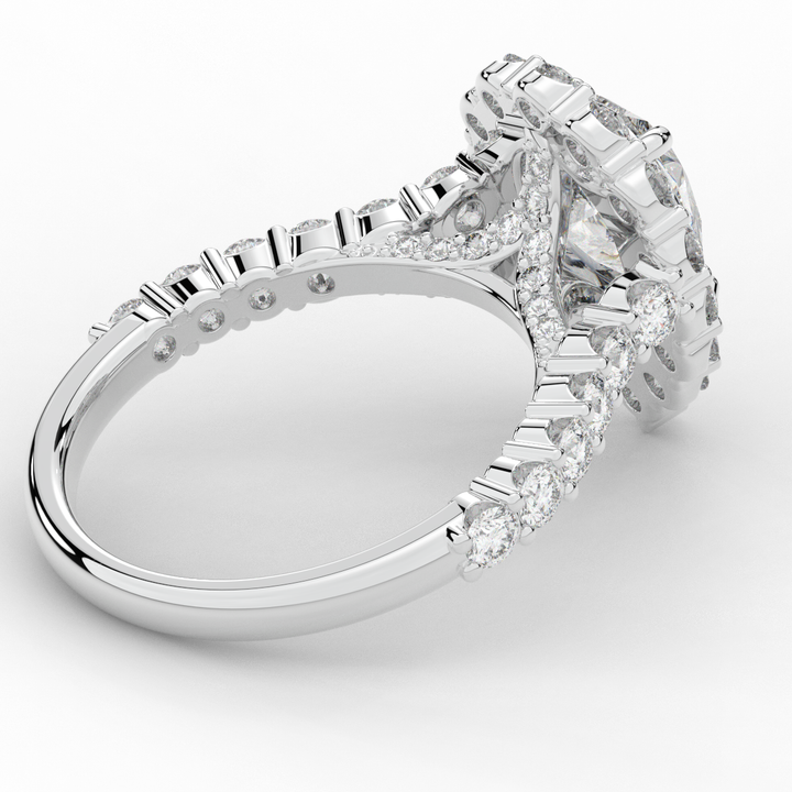 3.10CT.TW PEAR LAB DIAMOND HALO ENGAGEMENT RING - Nazarelle