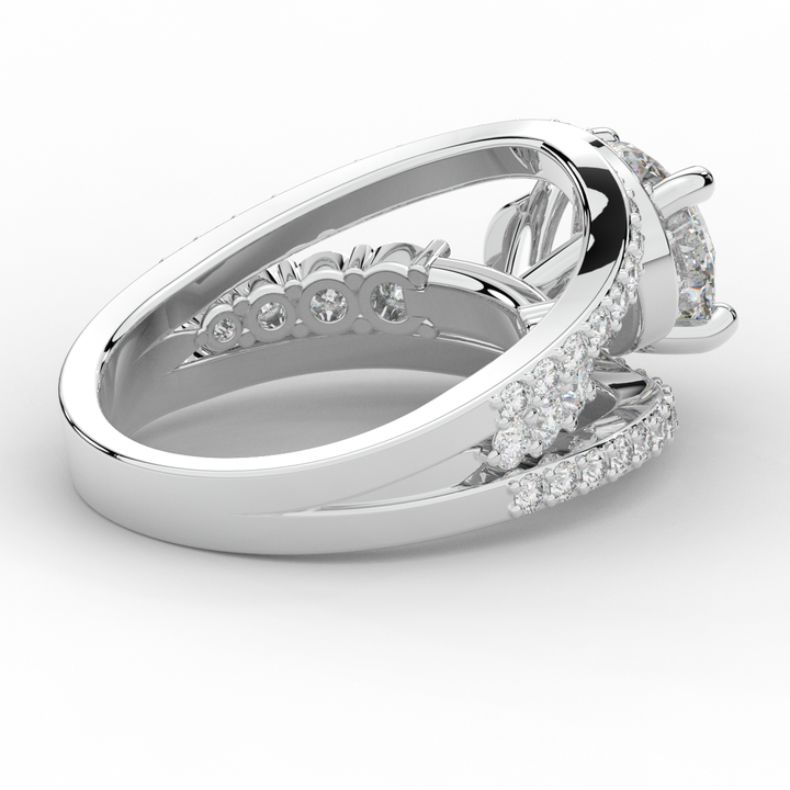 3.30CT.TW ROUND LAB DIAMOND ENGAGEMENT RING - Nazarelle