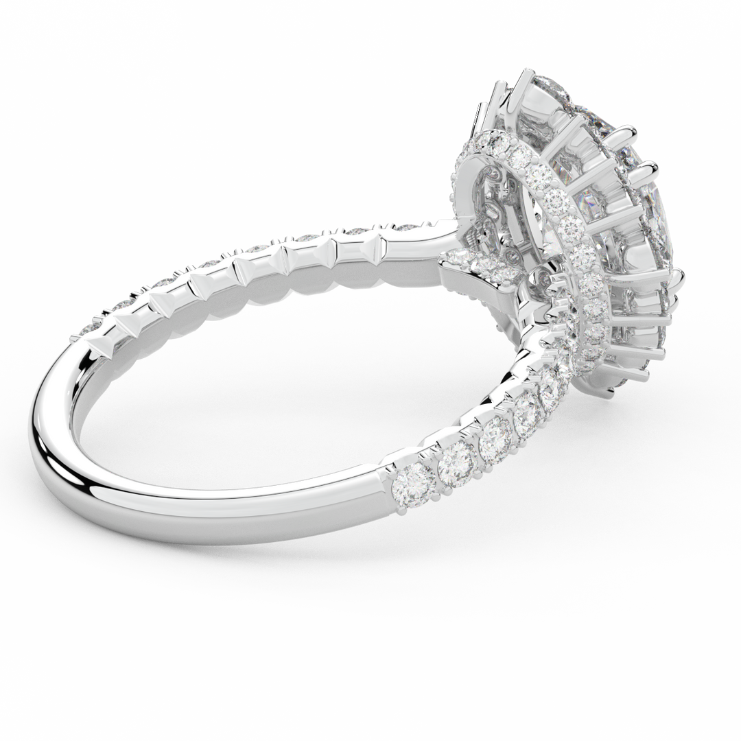 2.80CT.TW OVAL LAB DIAMOND HALO ENGAGEMENT RING - Nazarelle