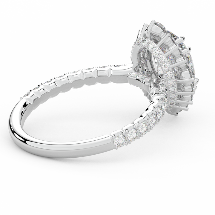 2.80CT.TW OVAL LAB DIAMOND HALO ENGAGEMENT RING - Nazarelle