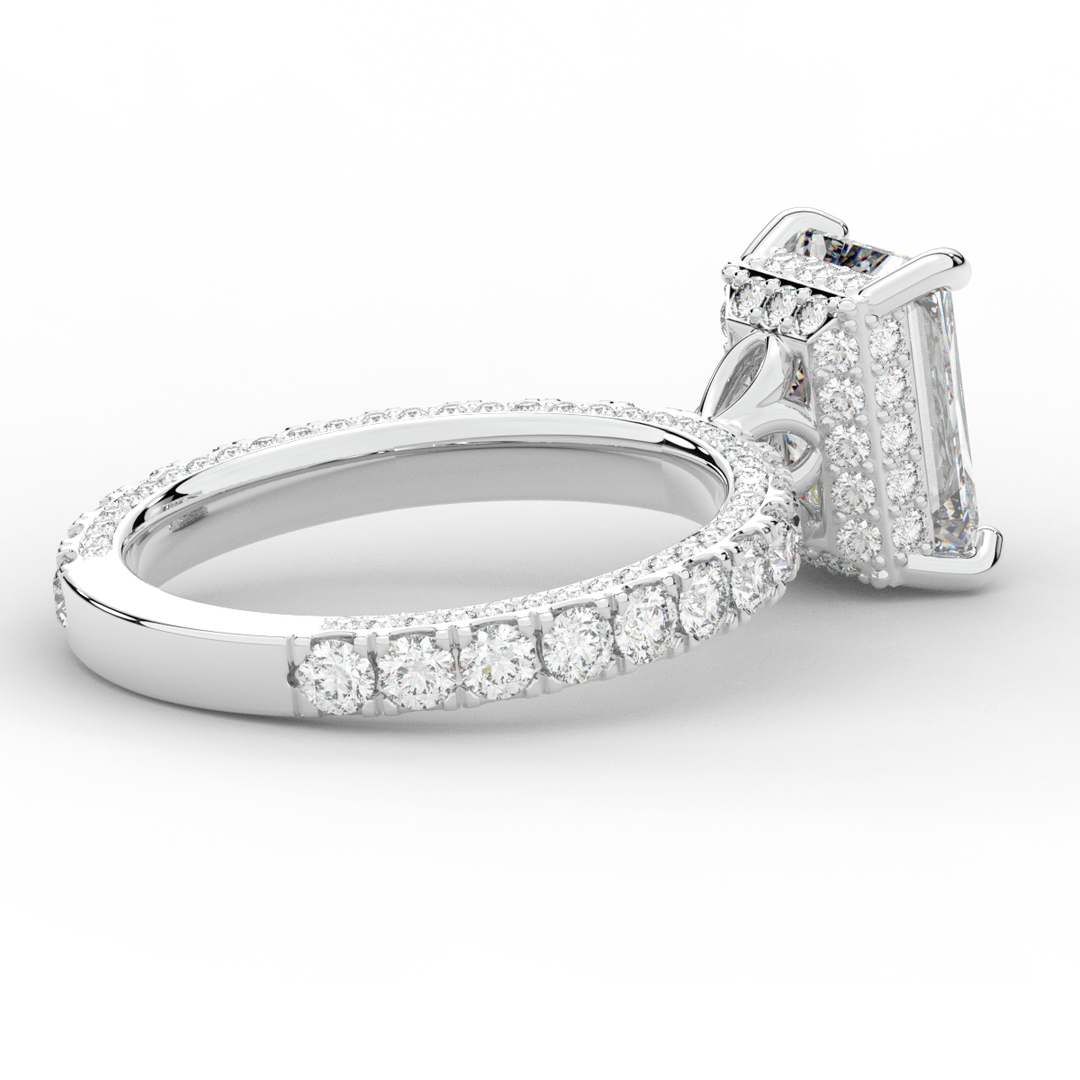3.00CT.TW RADIANT LAB DIAMOND ENGAGEMENT RING - Nazarelle