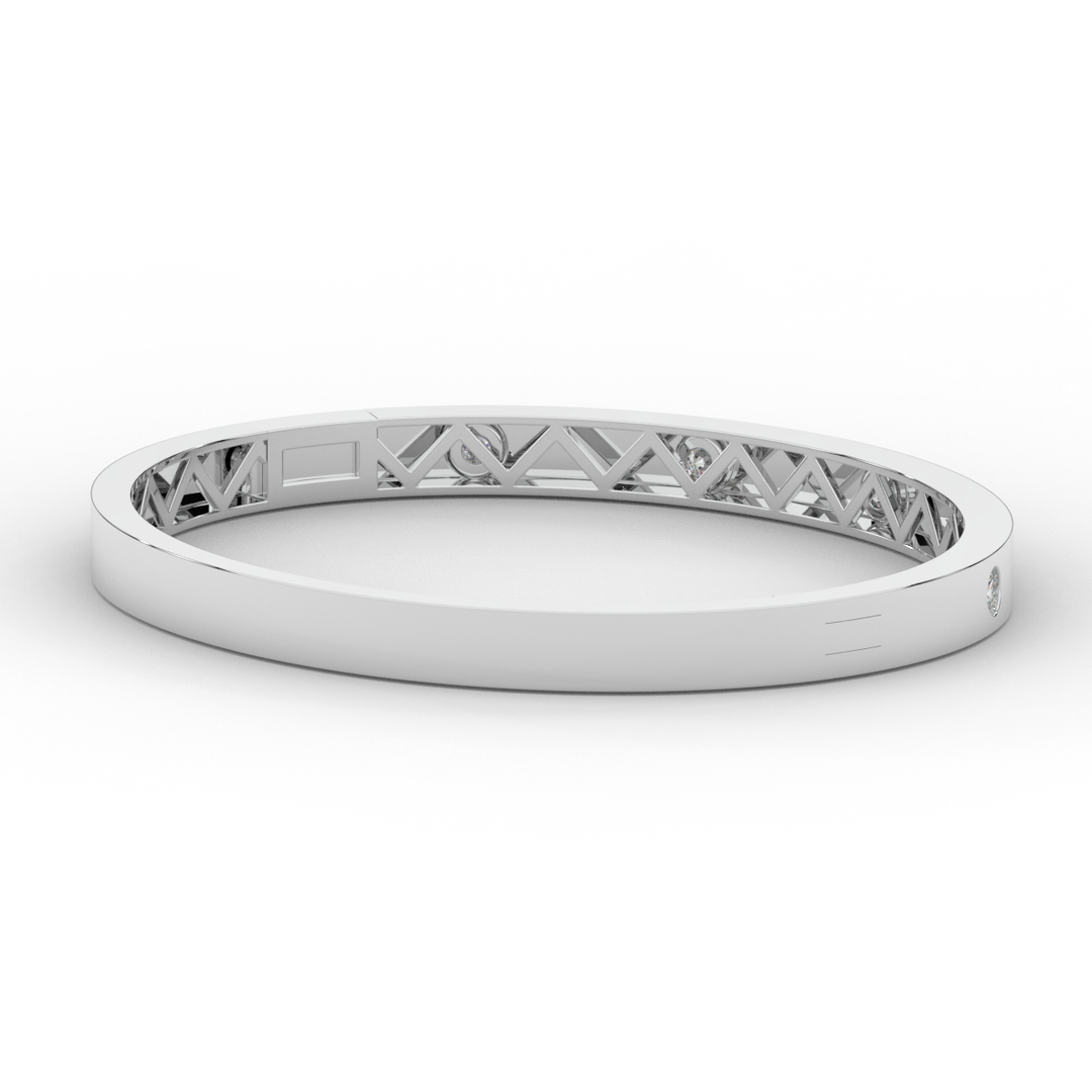 0.50CT.TW ROUND LAB DIAMOND BEZEL SET BANGLE - Nazarelle