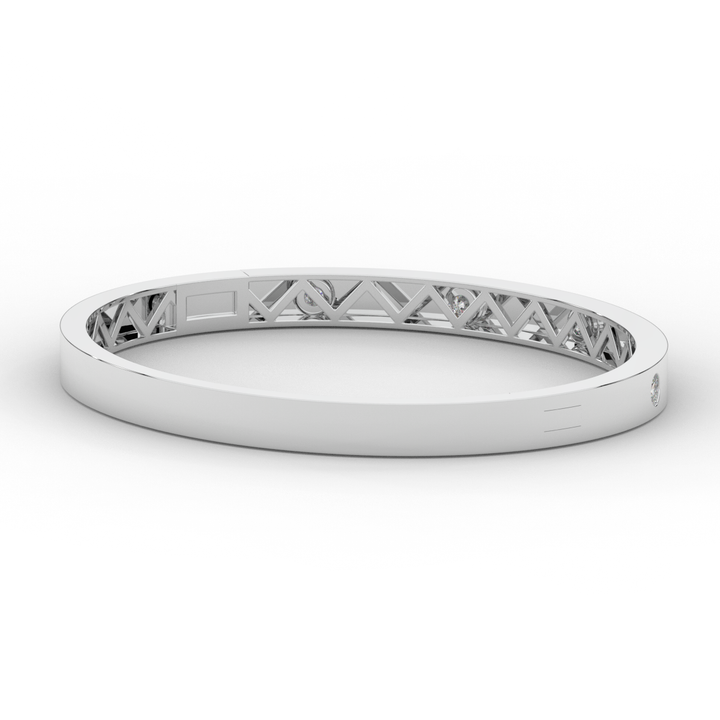 0.50CT.TW ROUND LAB DIAMOND BEZEL SET BANGLE - Nazarelle