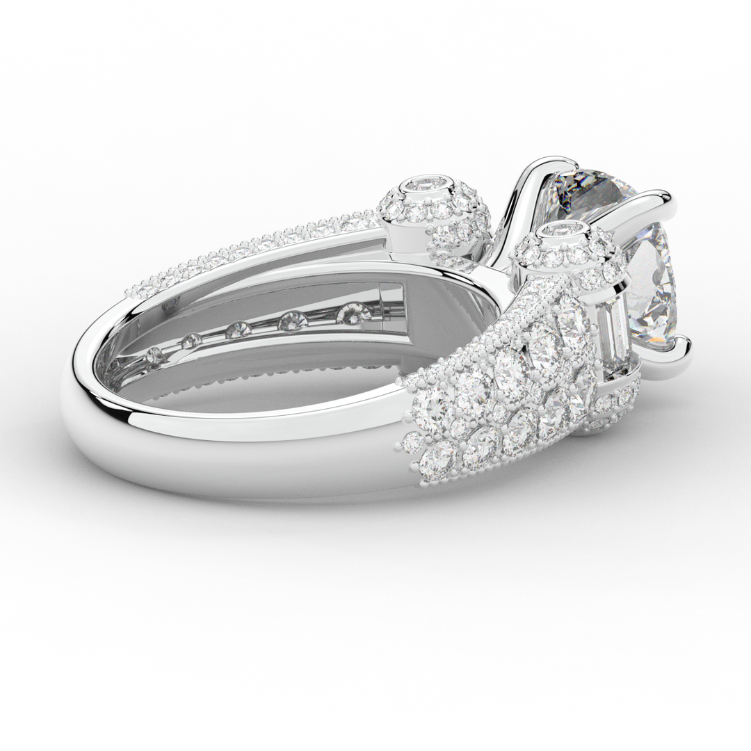 4.75CT.TW CUSHION LAB DIAMOND ENGAGEMENT RING - Nazarelle
