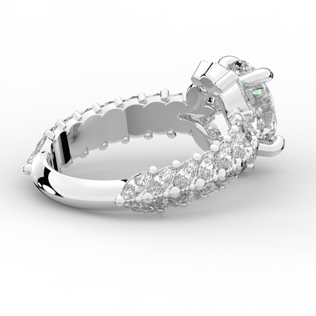 3.10CT.TW OVAL LAB DIAMOND HALO ENGAGEMENT RING - Nazarelle