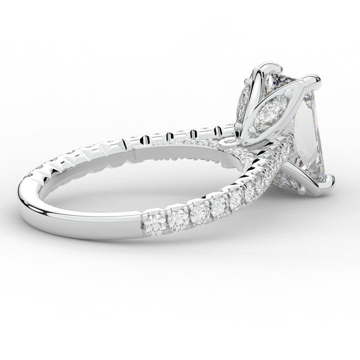 2.70CT.TW RADIANT LAB DIAMOND SOLITAIRE ENGAGEMENT RING - Nazarelle