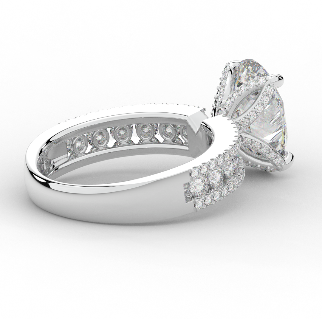 3.95CT.TW OVAL LAB DIAMOND SOLITAIRE ENGAGEMENT RING - Nazarelle