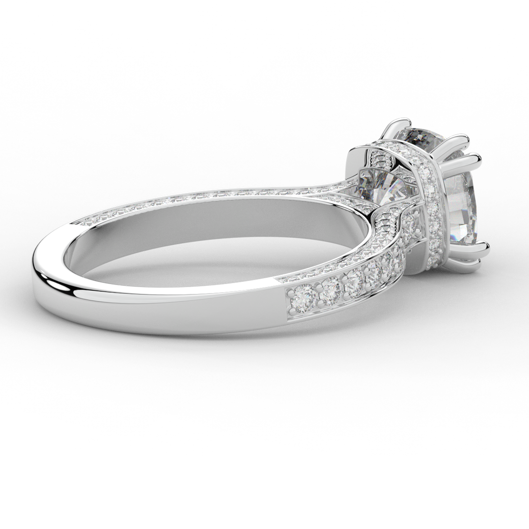 2.60CT.TW CUSHION LAB DIAMOND SOLITAIRE ENGAGEMENT RING - Nazarelle