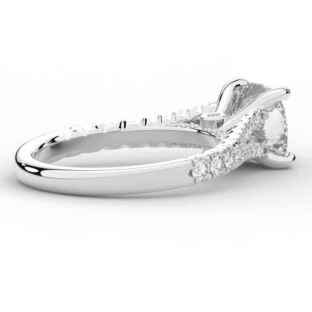 2.45CT.TW CUSHION LAB DIAMOND ENGAGEMENT RING - Nazarelle