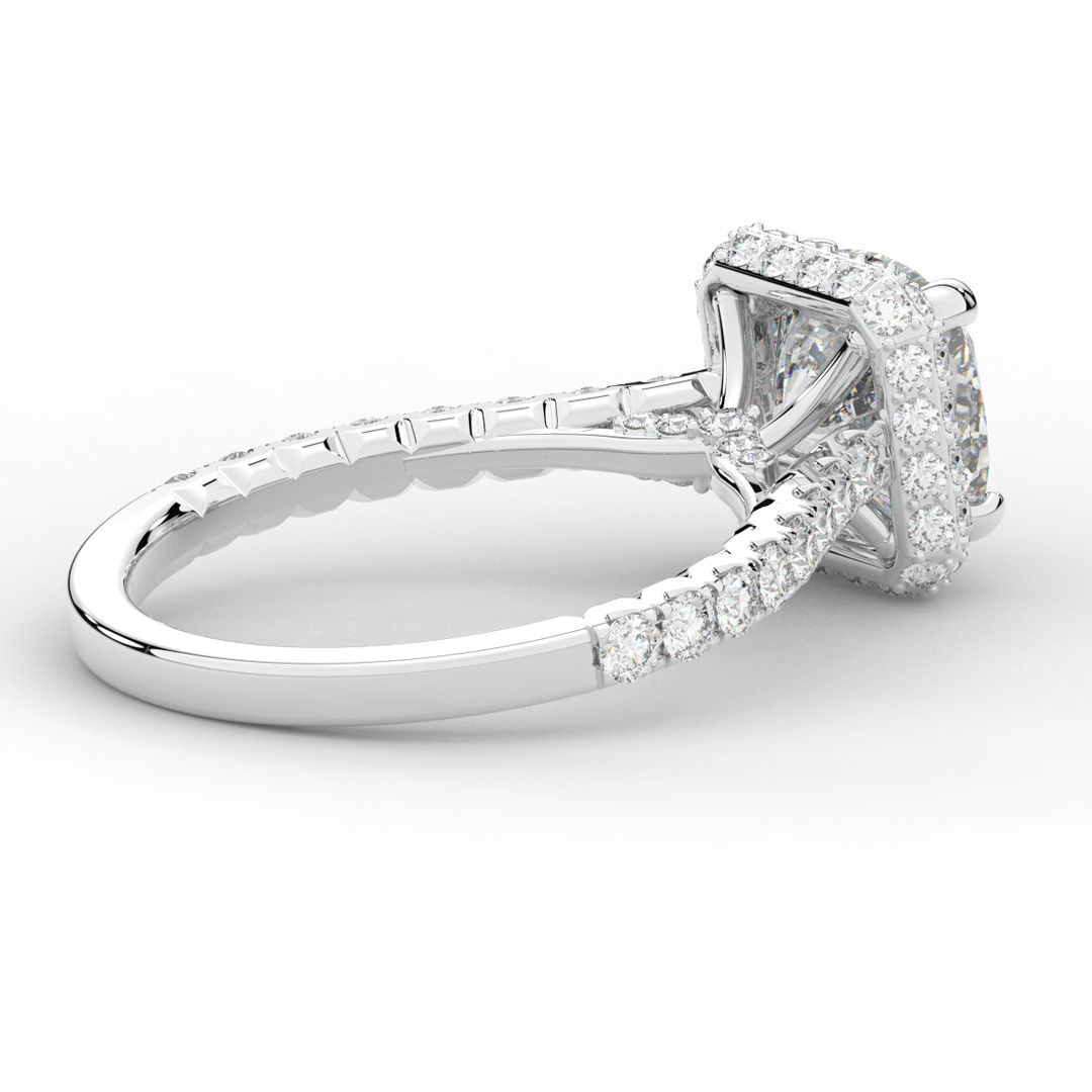 2.75CT.TW CUSHION LAB DIAMOND HALO ENGAGEMENT RING - Nazarelle