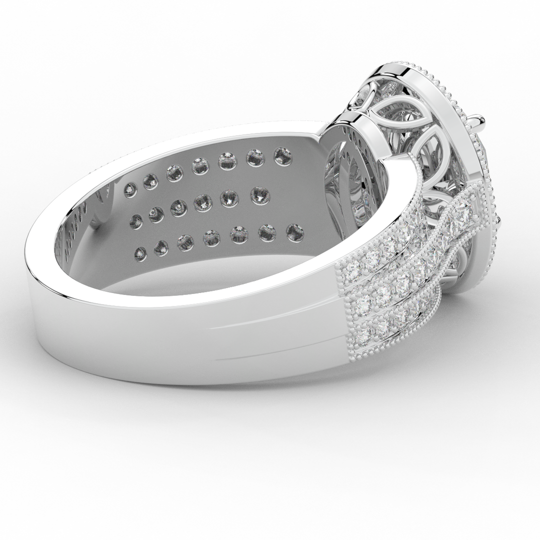 1.80CT.TW OVAL LAB DIAMOND HALO ENGAGEMENT RING - Nazarelle