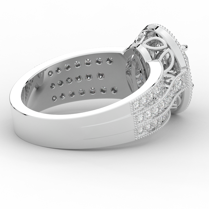 1.80CT.TW OVAL LAB DIAMOND HALO ENGAGEMENT RING - Nazarelle