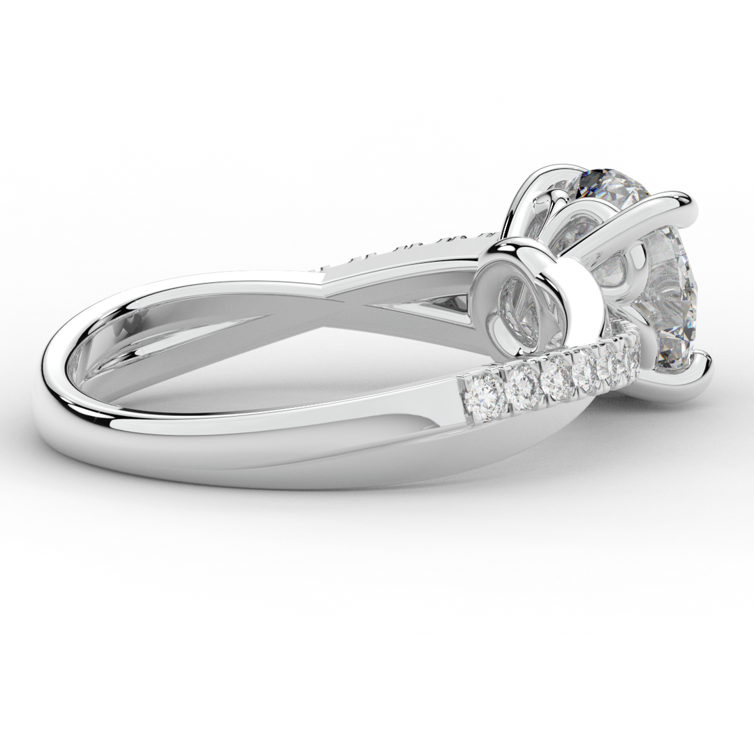 2.20CT.TW ROUND LAB DIAMOND TWISTBAND ENGAGEMENT RING