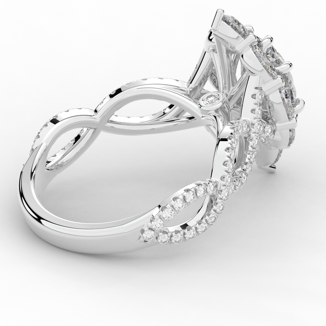 3.00CT.TW OVAL LAB DIAMOND HALO ENGAGEMENT RING - Nazarelle