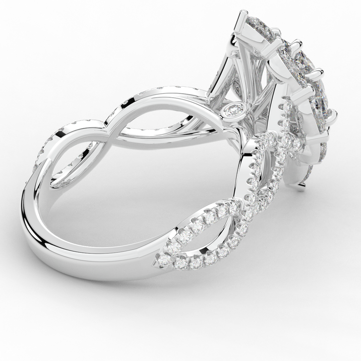 3.00CT.TW OVAL LAB DIAMOND HALO ENGAGEMENT RING - Nazarelle