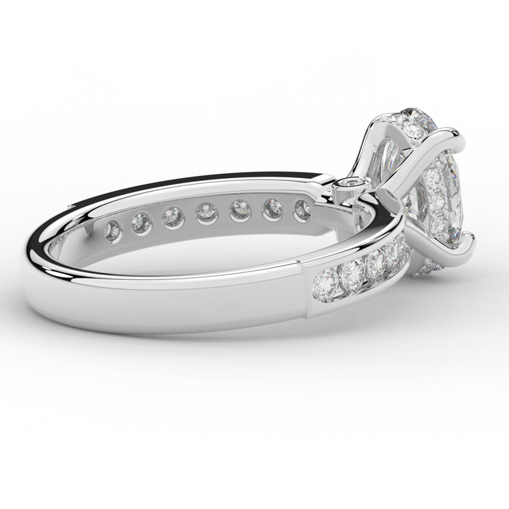 1.95CT.TW OVAL LAB DIAMOND UNDERHALO ENGAGEMENT RING - Nazarelle