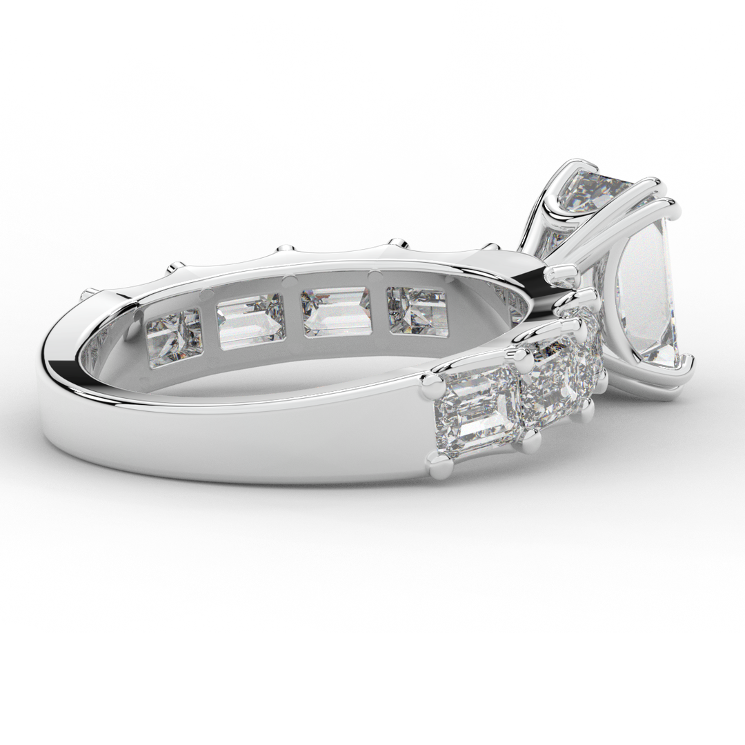 3.75CT.TW EMERALD CUT LAB DIAMOND SOLITAIRE ENGAGEMENT RING