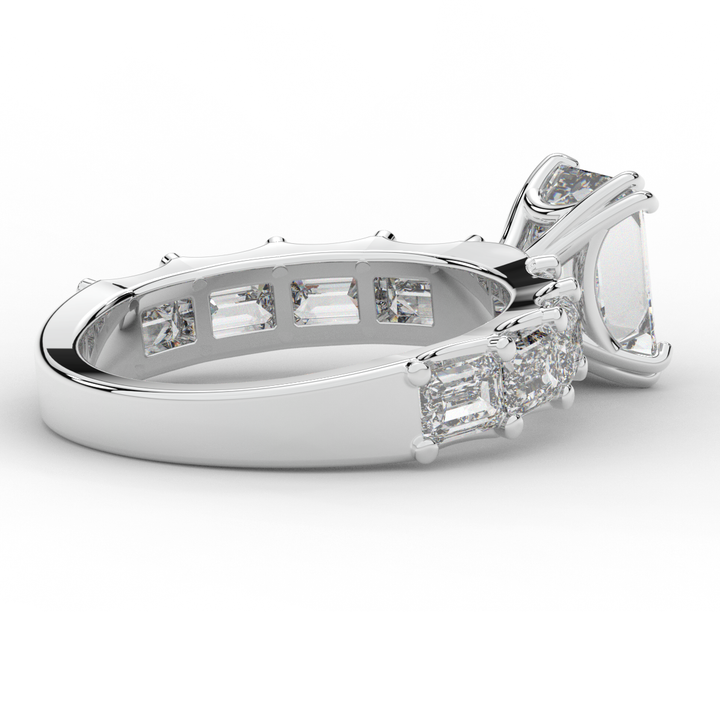 3.75CT.TW EMERALD CUT LAB DIAMOND SOLITAIRE ENGAGEMENT RING
