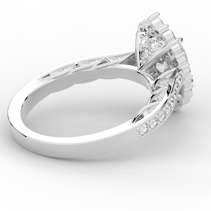 1.75CT.TW OVAL LAB DIAMOND HALO ENGAGEMENT RING - Nazarelle