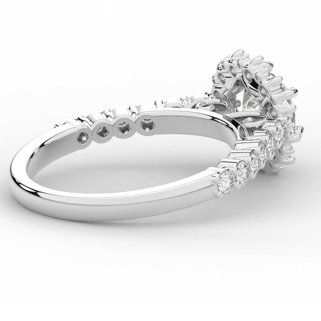 1.60CT.TW ROUND LAB DIAMOND HALO ENGAGEMENT RING - Nazarelle