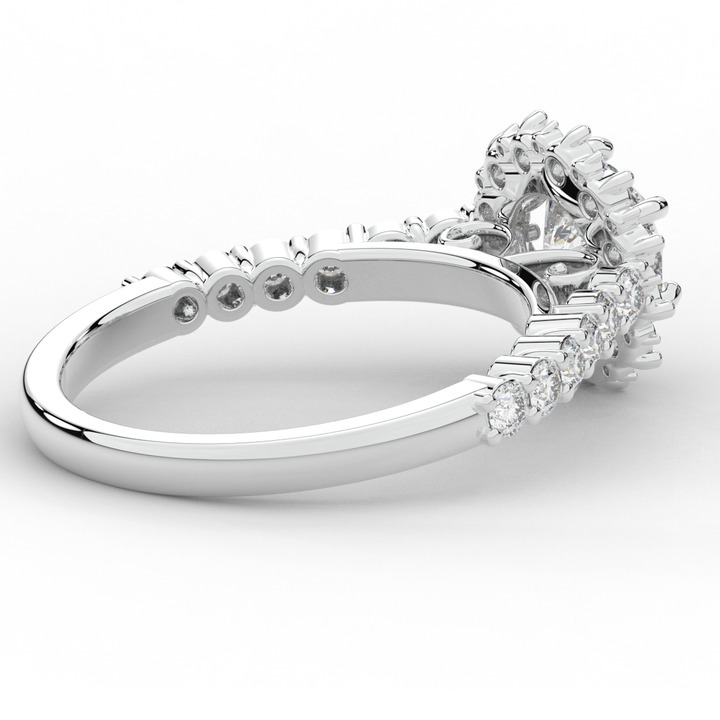 1.60CT.TW ROUND LAB DIAMOND HALO ENGAGEMENT RING - Nazarelle