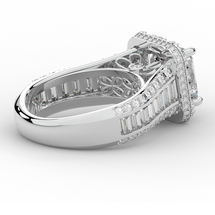 6.10CT.TW ASCHER LAB DIAMOND HALO ENGAGEMENT RING - Nazarelle