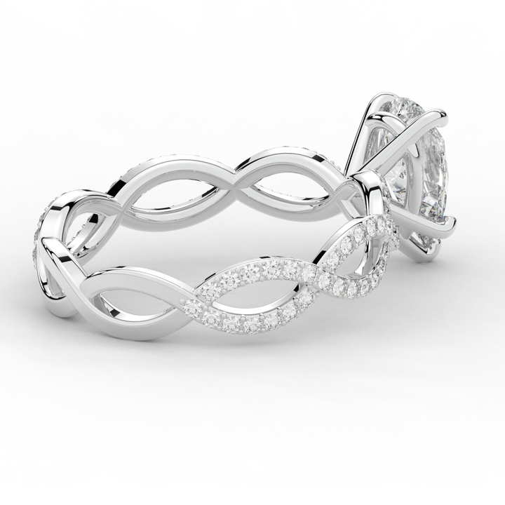 1.30CT.TW PEAR LAB DIAMOND TWIST BAND ENGAGEMENT RING - Nazarelle